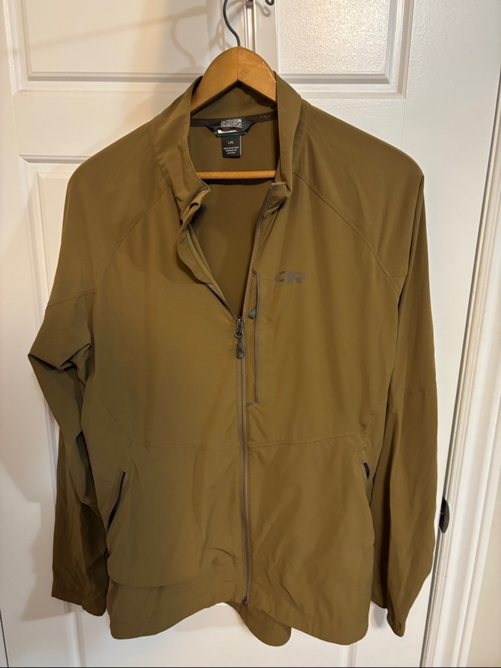 Outdoor Research Men's Olive Green Lightweight Softshell Jacket